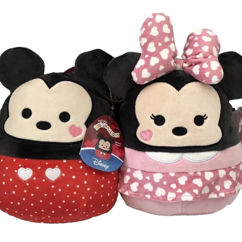 Disney Mickey and Minnie Plush Set - Red, Black, Pink
